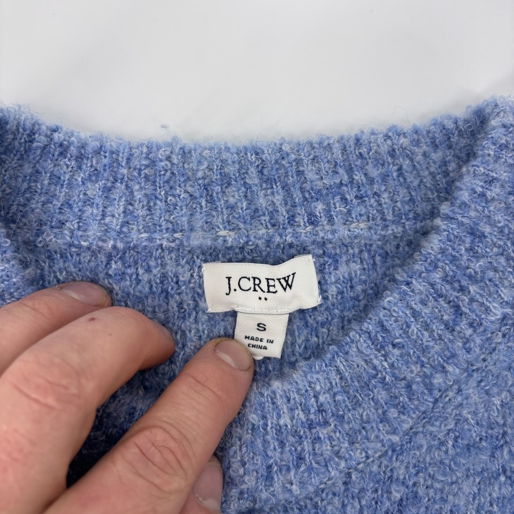 J. Crew Bouclé Lady Cardigan Knit Sweater Blue Women's Small Long Sleeve Pockets - Picture 5 of 12